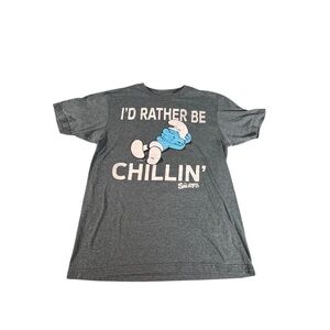 The Smurfs 'I'd Rather Be Chillin' Graphic T-Shirt Size Medium Casual Wear